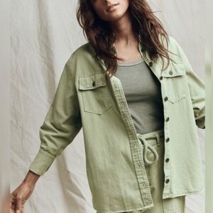 🌿 THE GREAT. Green Button-Down Shirt | Size 1 (US Small) 🌿